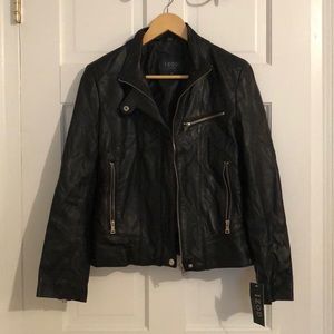 IZOD Leather Moto Jacket Sz S